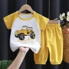 Verano niños algodón manga corta set medium kids media manga shorts chico niña verano bebé camisetas 0-7 años details Picture